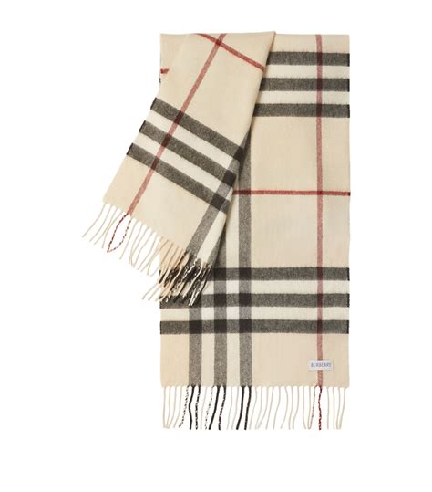 burberry logo print check cashmere scarf|burberry cashmere check scarf beige.